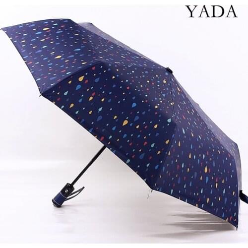 YADA INS Colorful Raindrop Folding Automatic Umbrella For Women Man UV Rainproof Umbrella Parasol Rain Sun Umbrellas YD200306