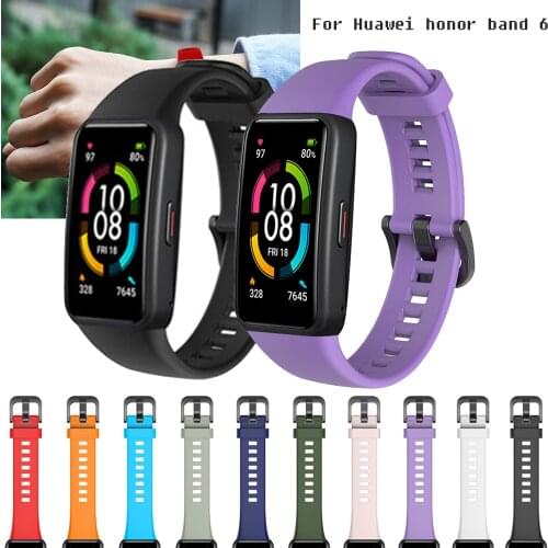 New Soft Silicone Strap for Huawei Honor 6 Women Men Bracelet Fitness Loop Smart Watch Wrist Strap For Huawei Band 6 Bracelet
