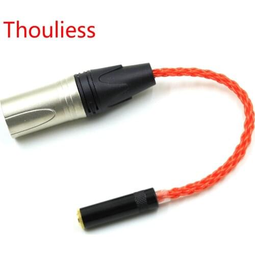 Thouliess 4Pin XLR Male Balanced to 3.5mm Stereo Female UPOCC Silver Plated Audio Adapter Cable Headphone Cable