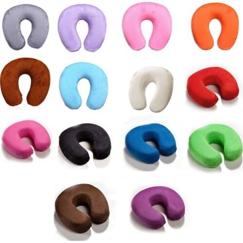 U Shaped Travel Neck Pillow Memory Foam Lightweight Portable Headrest Support Plush Cushion for airplane Train Chair Car M6CE