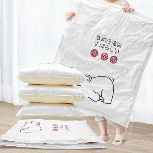 Vacuum Compression Storage Bag Reusable Compressed Blanket Clothes Bag Portable Space Saver Lightweight Package Bag for Home New