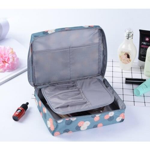 100% Polyester Waterproof Cosmetics Bag Brand Organizer Travel Packing Cubes Beautician Bags Large Women Makeup Pouch Bags