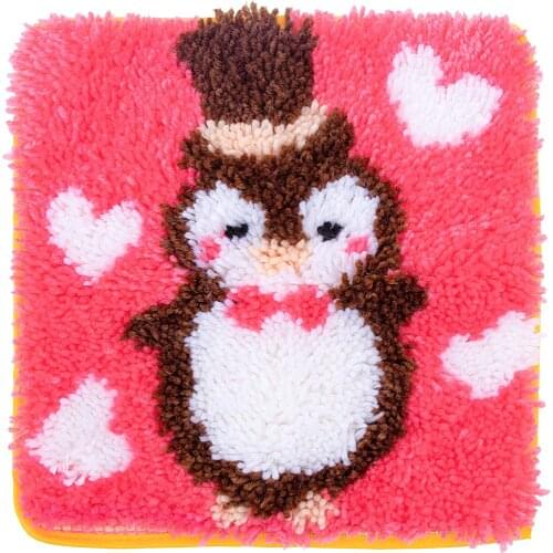 DIY Latch hook kit canvas for embroidery penguin with Pre-Printed Pattern Embroidery kits cross stitch Hobby and needlework