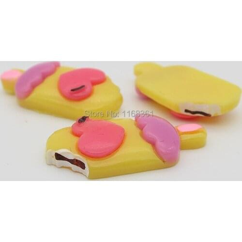 1pcs/lot resin flat back yellow love Icecream 24mm simulation of food Cabochon Scrapbook DIY phone decoration B405-5