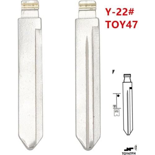 10pcs Y-22# 22 Y22 TOY47 Metal Uncut Blank Flip Remote Key Blade For Toyota Corolla for keydiy KD xhorse VVDI