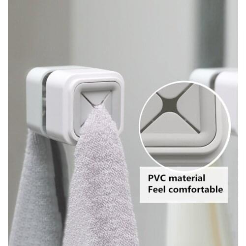 2PCS Towel Holder Convenient Kitchen Storage Hooks Sucker Wall Window Bathroom Tool Washing Cloth Hanger Rack