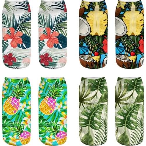 3-D Tropical Plant Printed Socks Flower Socks, Various Styles Optional,3-D printing socks,women and man