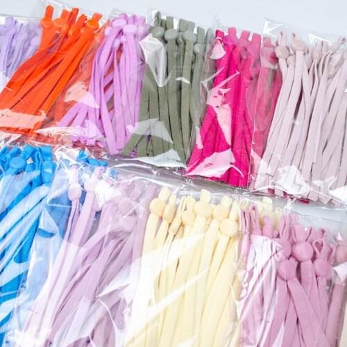 50pcs Adjustable Mask Sewing Elastic Band Colorful Elastic Band Cord With Buckle Stretchy Mask Earloop Lanyard Earmuff Rope DIY