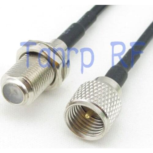 6in mini UHF male plug to F female jack RF connector adapter 15CM Pigtail coaxial jumper cable RG174 extension cord