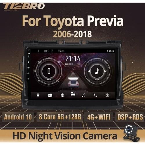 TIEBRO 2Din Android10.0 Car Radio For Toyota Previa 2006-2018 Stereo Receiver GPS Navigation DSP Auto Radio Bluetooth Player IGO