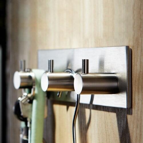 Free shipping Bathroom 4pcs 304 Stainless steel Viscose Strong waterproof Clothes hook Robe hook