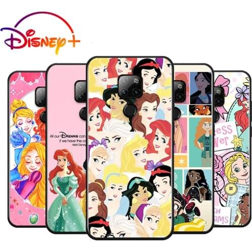 Disney cute princess for Huawei Nova 5i P Smart 2021 2020 Z S Plus Mate 40 RS 30 20 10 Pro Lite 2019 2018 Black Phone Case