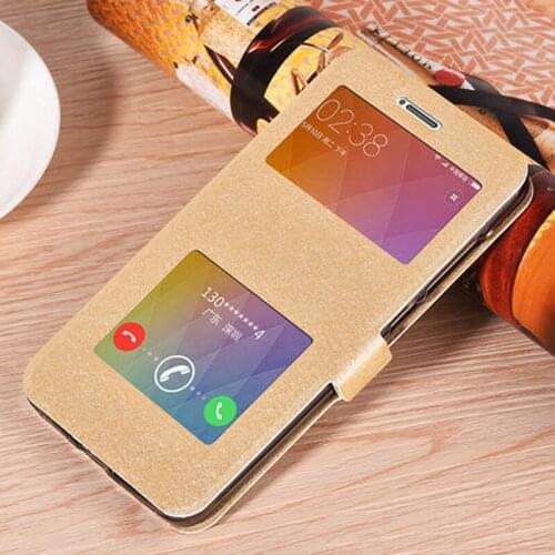 Open window PU leather case For xiaomi redmi note4 Phone Case cover shell flip case For redmi note 4 case back cover shell capas