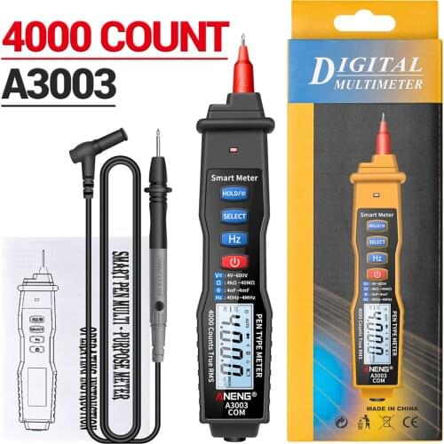 ANENG Digital Pen Multimeter NCV AC/DC Voltmeter Ohmmeter Resistance Frequanecy Live Line Test 4000 Counts LCD Voltage Tester