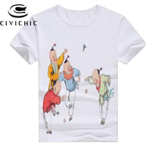 CIVI CHIC Male Female Oriental Ethnic Loose T Shirt Women Chinese Style Vintage Printing Tops Tees Plus Size Groot Tshirt WST127