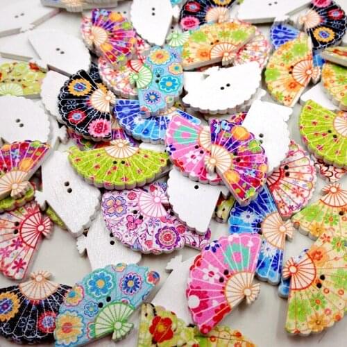 100PCS WOODEN DECOR SEWING BUTTONS FLAT BACK FOR SEWING SCRAPBOOKING CRAFTS