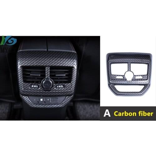 For Peugeot 3008 GT 2017 2018 Car Interior Carbon Fiber Armrest Box Rear Air Condition Vent Cover Trim Air Outlet Decor Stickers