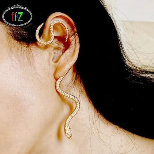 F.J4Z 2020 Trend Earrings for Women Designer Creep Snake Cuff Earrings Lady Non-piercing Hook Earrings Christmas Gifts Dropship