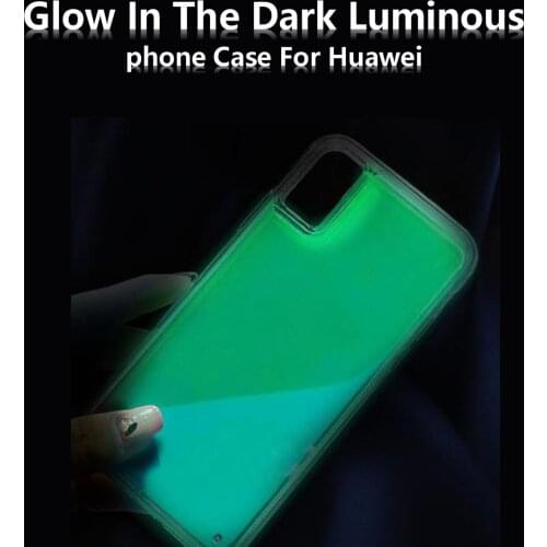 Dynamic Noctilucent quicksand case for huawei honor 9 lite 10 P30 pro P20 mate 20 nova 3 3i Glow in dark Luminous Neon sand case