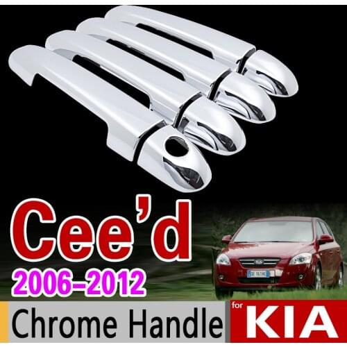 For KIA Ceed 2006 - 2012 ED Chrome Handle Cover Trim Set Cee d Cee'd 2007 2008 2009 2010 2011 Accessories Stickers Car Styling