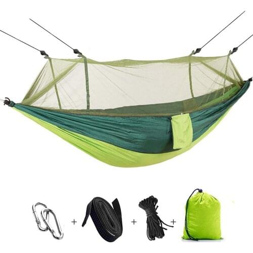 Camping Hammock Parachute Mosquito Net Hammock Portable Double Person Hanging Sleeping Bed