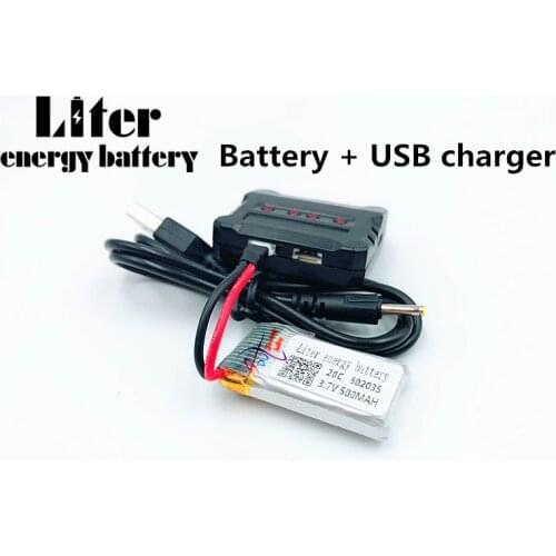 602035 3.7V 500mAh Lipo battery For Hubsan h107d MJXRC F47 Difeida DFD F180 FY310B m62R 3.7 V 500 mah Lipo Battery + USB charger