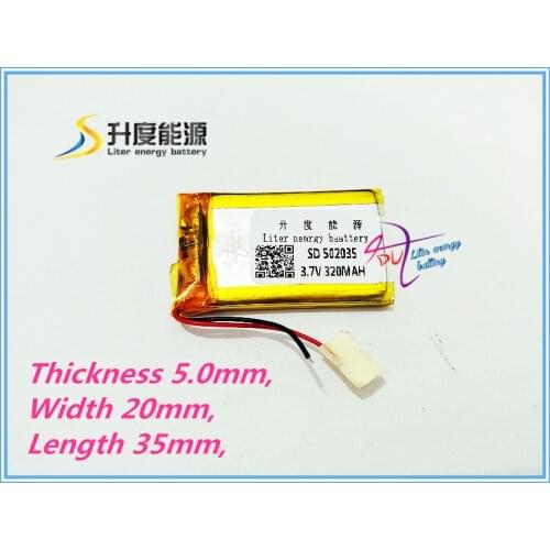 Liter degree of energy lithium polymer lithium ion rechargeable battery 3.7V 502035 052035 320mah product tablet battery