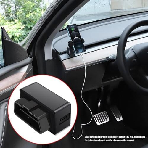 Multifunctional Main Driver Dual Port OBD Charger for Tesla Model 3/Y/X Car Concealed Non-fever Charging Adapter