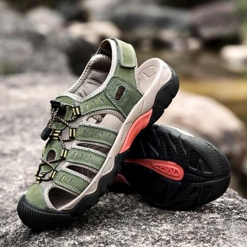 2021 new mens sandals large size 38-48 leather sandals men outdoor hiking shoes men summer sandals comfortable mens shoes
