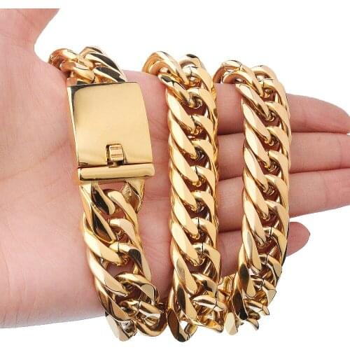 Choker Necklace Men Cuban Link Chain Gothic Stainless Steel Necklace Best Friend Gift Mens Jewelry Accessories Wholesale Hot