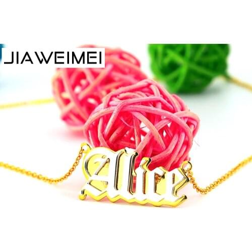 3D Personalized Name Necklace 925 Solid Silver Gold Double Plate Pendant Old English Hip Hop Jewelry