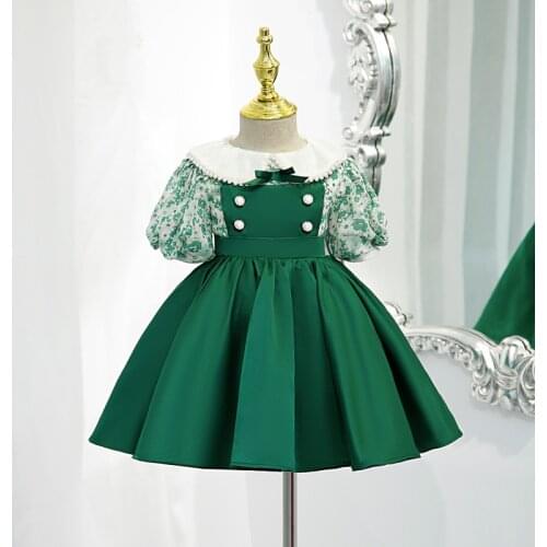 Girls Floral Princess Dress for Baby Elegant Wedding Dresses Kids Vintage Ball Gown Children 1st Birthday Party Vestidos