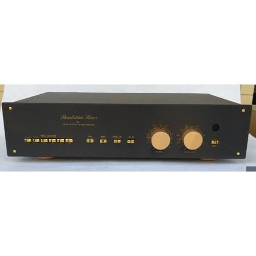 Swiss FM-266mk2 fully balanced preamplifier DIY aluminum chassis gold / black amplifier box (446 * 262 * 110mm)