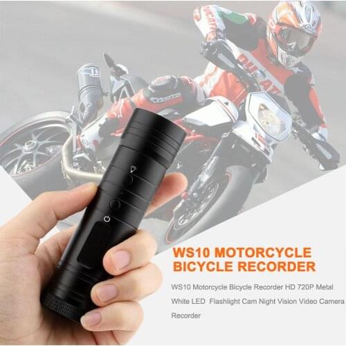 Motorcycle Bicycle Recorder HD 720P Metal White LED Flashlight Cam Night Vision Video Camera Recorder Motorcycle Accessories
