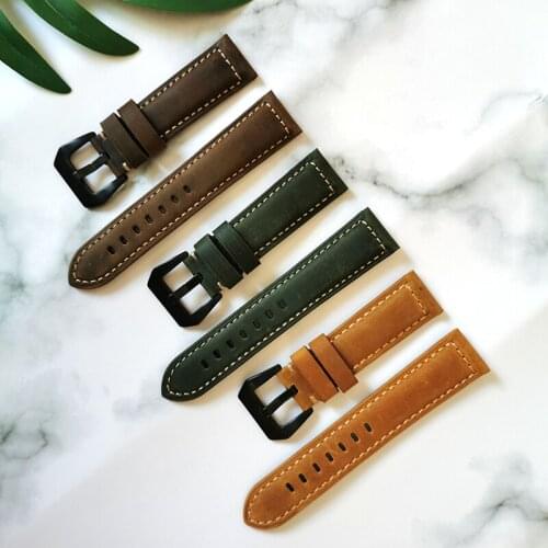 For Samsung Galaxy Watch 46mm Band 22mm Premium Vintage Crazy Horse Genuine Leather Strap for Samsung Gear S3 Frontier Classic