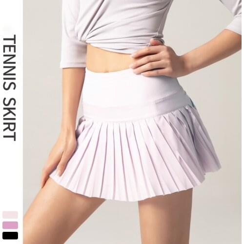 Tennis Skirt With Shorts Badminton Jupe Short Falda Pantalon Mujer Golf Pleated Skirt Solid Sport Fitness Skorts Women