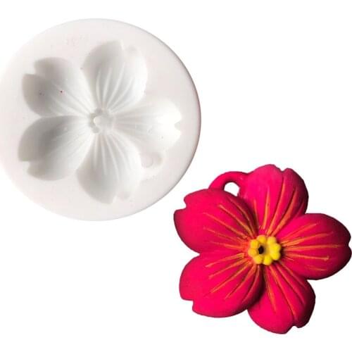 Flower Shaped Aromatherapy Wax Silicone Mould Cherry Blossoms Cake Candy Chocolate Fondant Soap Mold Cake Decorating Tool