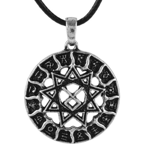 Vintage Viking Rune Amulet Pendant Necklace Retro Viking Amulet Pagan Mens Necklace