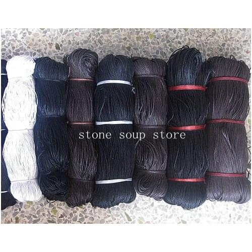 20-80meters Waxed Cotton Cord Braided Rope Beading 1-2.5mm white/black Jewelry Accessories DIY Making Bead Necklace Bracelet