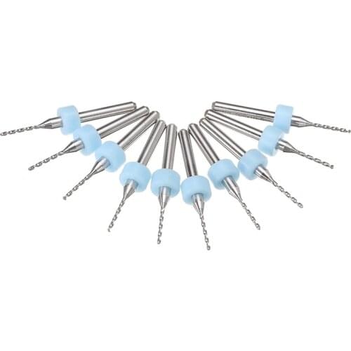 10pcs 3.175mm Shank Carbide Blade End Mill Set CNC Engraving Cutter Bit 1mm For PCB SMT Tools