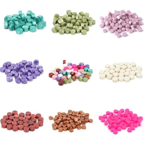 100Pcs Seal Stamp Wax Colorful Beads Wax Seal Stamps for Envelope Documents Wedding Birthday Party Invitation Sealing Wax