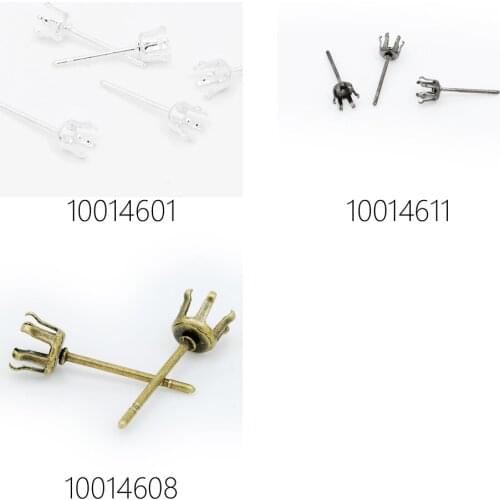 20pcs crown claw setting earring stud blanks,earring blanks,earring settings Suitable for ss16(4mm) crystal