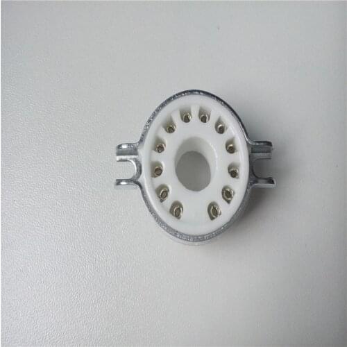 5pcs ceramic tube socket 12 pin tube socket GZC12-F silver foot for 9MN8/8AC9/50CA10 tube amplifier