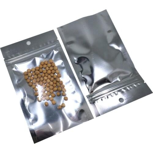 700pcs Aluminum Foil Clear Plastic Bag Zipper Grip Seal Beans Candy Packaging Bag Heat Sealable Open Top Hang Hole Mylar Pouches