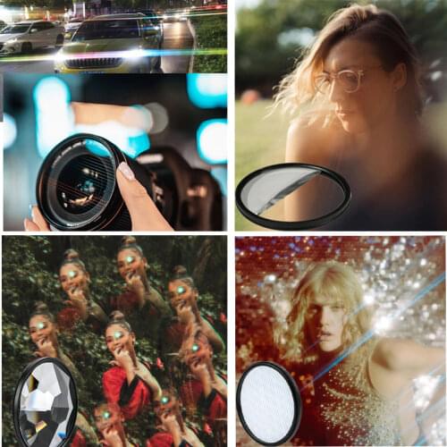 Camera Filter Split Diopter 77mm Rotating Filter Prism Changeable Number of Subjects Camera Photography Accessories