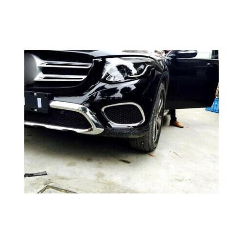 ABS Chrome Front Fog Light Lamp Cover Trim 2pcs For Mercedes Benz GLC 2015-2019