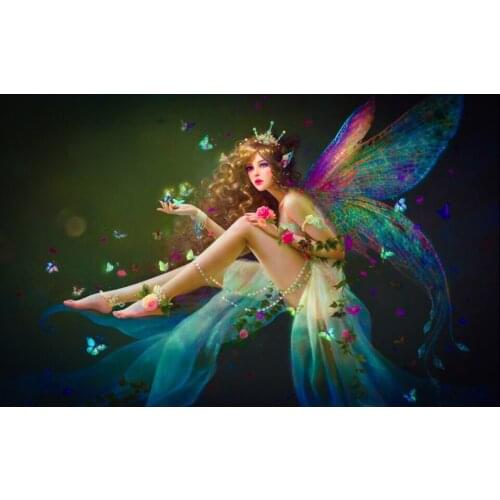 DIY 5D Diamond Embroidery Dream flower fairy，Square Diamond Mosaic Diamond painting Home Furnishing decoration painting