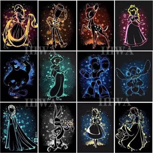 Disney Diamond Painting Princess Cartoon Stitch Art 5D DIY Full Drill Fairy Tale Princess Mosaic Home Decoration