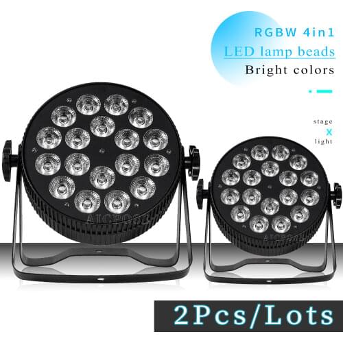 2pcs/lots 18x18W Aluminum Led Par Light RGBWA UV 6IN1 LED Flat Par With DMX512 Control Stage Lighting DJ Disco Wedding Light