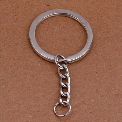10pcs/lot 30mm Key Ring Long 60mm Rhodium Plated Lobster Clasp Key Hook Chain Jewelry Making For Keychain